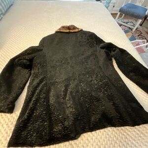 Kristen Blake Black Jacket with Brown Collar